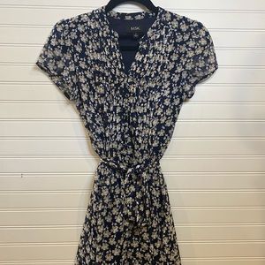 Modest blue floral dress